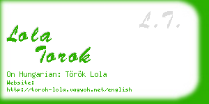 lola torok business card